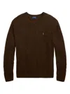 Polo Ralph Lauren Brown Cable-knit Sweater With Contrast Logo Embroidery In Brown