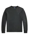 Polo Ralph Lauren Ribbed Cuff Long Sleeve Crew Neck Sweater In Gray