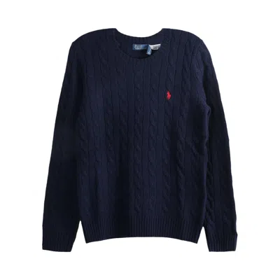 Pre-owned Polo Ralph Lauren Long-sleeve Pullover 'hunter Navy' | Blue | Women's Size S