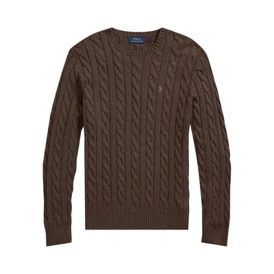 Pre-owned Polo Ralph Lauren Long-sleeve Pullover 'nutmeg Brown Heather' | Men's Size Xl