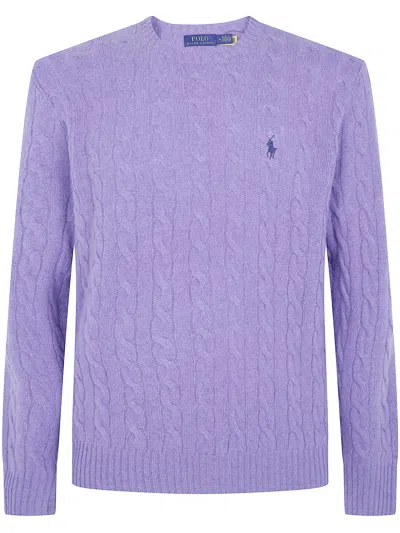 Polo Ralph Lauren Long Sleeve Pullover In Purple