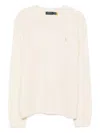 Polo Ralph Lauren Crewneck Sweater In Soft Cream Alpaca Blend In Neutral