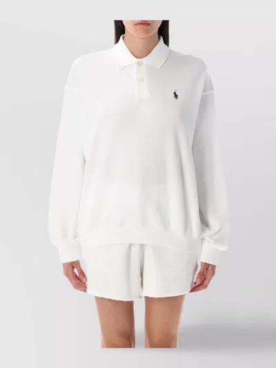 POLO RALPH LAUREN LONG SLEEVE RIBBED CUFF POLO TOP
