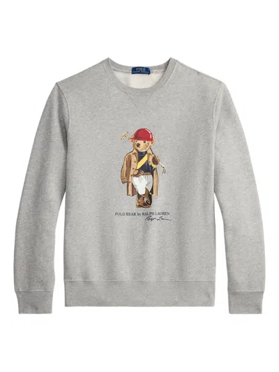 Polo Ralph Lauren Long Sleeve Rib-knit V-inset Sweater Size M In Gray
