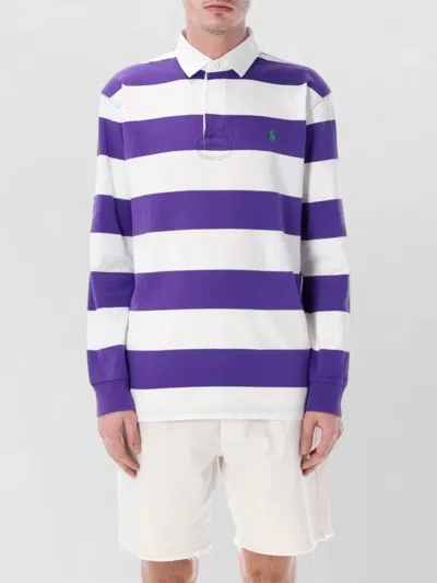 Polo Ralph Lauren Long Sleeve Rugby Shirt Cotton Jersey In Blue