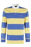 Polo Ralph Lauren The Iconic Rugby Shirt Man Polo Shirt Bright Blue Size L Cotton In Multicolor
