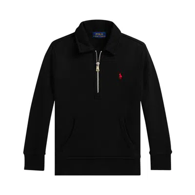Pre-owned Polo Ralph Lauren Long Sleeve Seasonal Fleece Half Sweatshirt 'black' | Men's Size Xl
