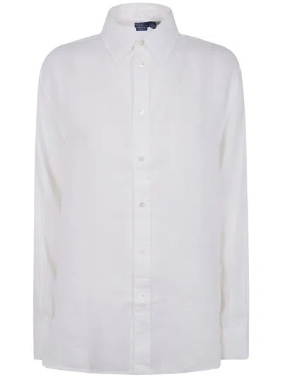 Polo Ralph Lauren Ls Ligh St Long Sleeve Button Front Shirt In White