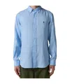 Polo Ralph Lauren Slim Fit Striped Shirt With Button-down Collar In Blue