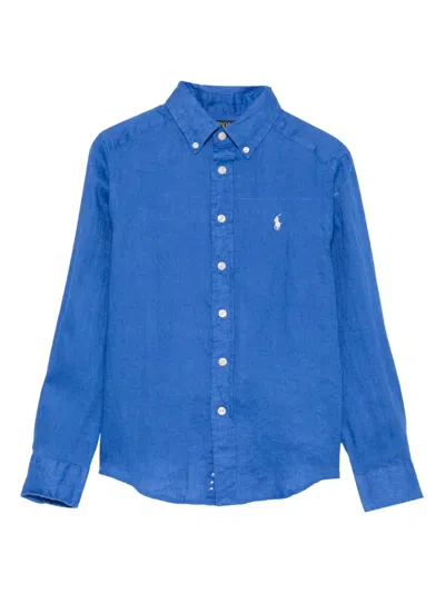 Polo Ralph Lauren Kids' Long-sleeve Shirt In Blue