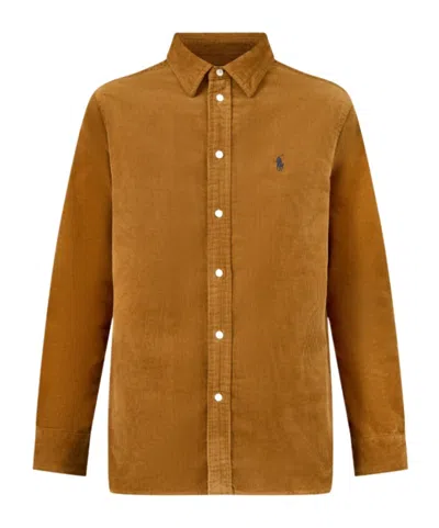 Polo Ralph Lauren Long Sleeve Shirt In Brown