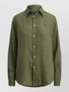 Polo Ralph Lauren Long Sleeve Shirt Collared Neck Buttons In Green