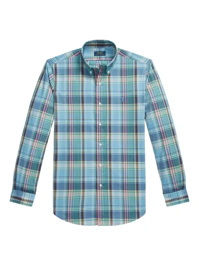 Polo Ralph Lauren Button-down Collar Logo-embroidered Checked Cotton Shirt In Multi