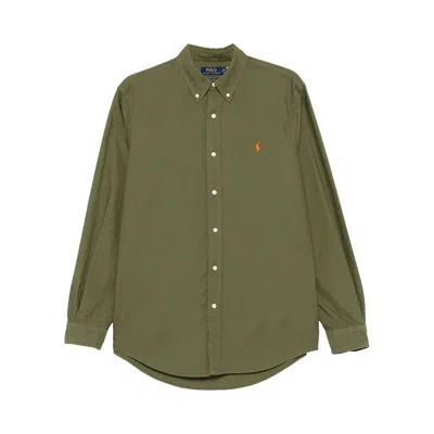 Pre-owned Polo Ralph Lauren Long-sleeve Shirt 'olive' | Green | Men's Size M