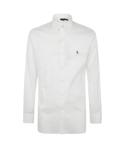 Polo Ralph Lauren Slim-fit Button-down Collar Logo-embroidered Cotton Oxford Shirt In White