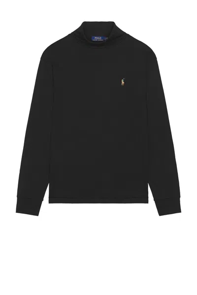 Polo Ralph Lauren Long Sleeve Soft Touch Turtleneck Pullover In Black