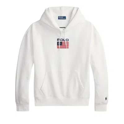 Pre-owned Polo Ralph Lauren Long-sleeve Sport Fleece Hoodie 'white' | Men's Size Xl