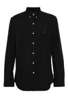 Polo Ralph Lauren Black Shirt With Pony Embroidery In Black