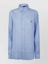 Polo Ralph Lauren Long Sleeve Garment Dyed Oxford Sport Shirt In Blue