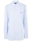 Polo Ralph Lauren Icon Logo Estate Collar Slim Fit Stripe Poplin Dress Shirt In Blue