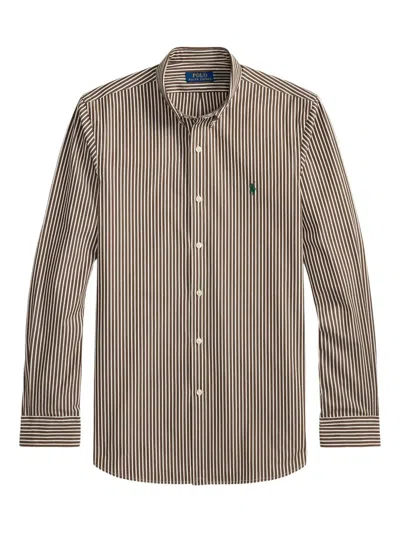 Polo Ralph Lauren Long Sleeve Sport Shirt In Brown