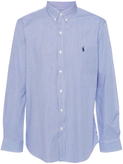 Polo Ralph Lauren Long Sleeve Sport Shirt In Blue