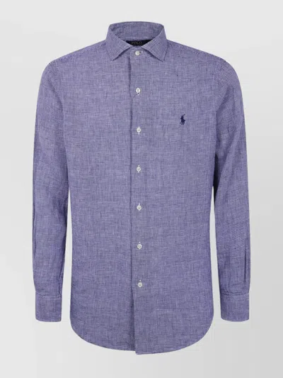 Polo Ralph Lauren Long Sleeve Sport Shirt In Blue