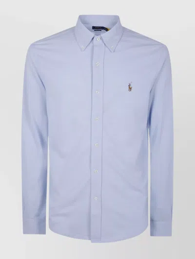 Polo Ralph Lauren Long Sleeve Sport Shirt In Blue