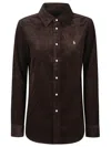 Polo Ralph Lauren Womens Dark Beech Polo-pony Embroidered Cotton-corduroy Shirt In Brown