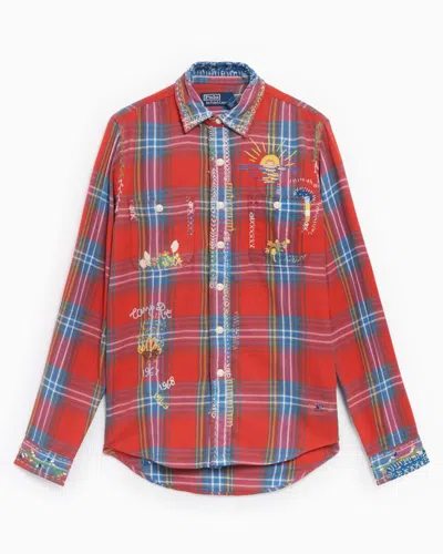 Polo Ralph Lauren Long Sleeve-sport Shirt Clothing In 5964 Red/blue Multi