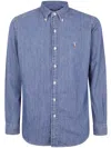 Polo Ralph Lauren Blue Shirt With Pony Embroidery On The Front In Blue