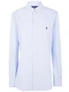Polo Ralph Lauren Icon Logo Estate Collar Slim Fit Stripe Poplin Dress Shirt In Blue