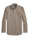 Polo Ralph Lauren Striped Pattern Button-down Collar Long Sleeves In Brown