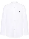 Polo Ralph Lauren Long-sleeve Button-up Shirt With Pointed Collar And Embroidered Logo In White