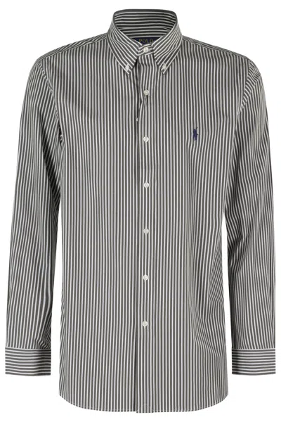 Polo Ralph Lauren Long Sleeve Sport Shirt In Gray