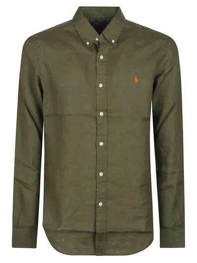 Polo Ralph Lauren Long Sleeve Sport Shirt In Green
