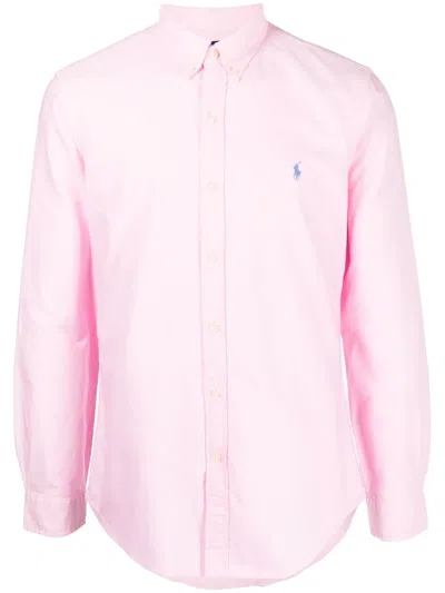 Polo Ralph Lauren Polo Pony-embroidered Cotton-blend Shirt In Pink