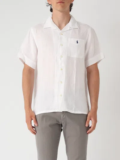 Polo Ralph Lauren Long Sleeve Sport Shirt Shirt In Bianco