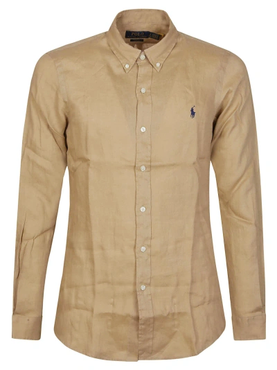 Polo Ralph Lauren Long Sleeve Sport Shirt In Vintage Kaki