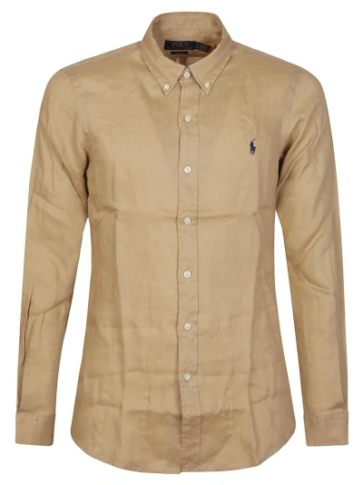 Polo Ralph Lauren Long Sleeve Sport Shirt In Brown