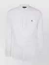Polo Ralph Lauren Long-sleeve Button-up Shirt With Pointed Collar And Embroidered Logo In White