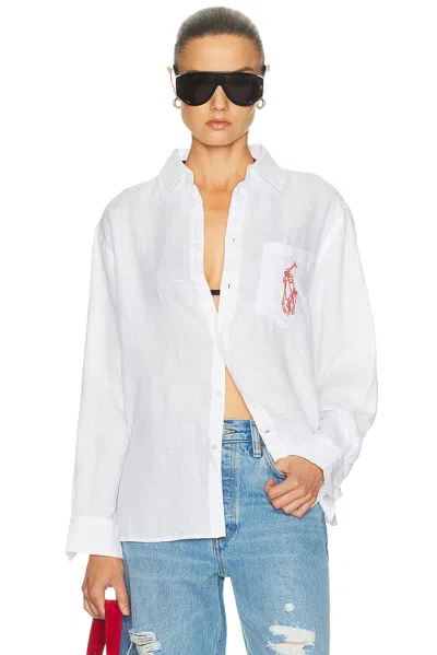 Polo Ralph Lauren Long Sleeve Sport Shirt In White