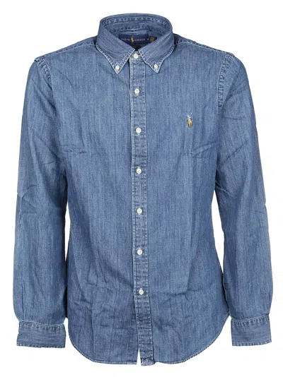 Polo Ralph Lauren Long Sleeve Sport Slim Shirt In Blue