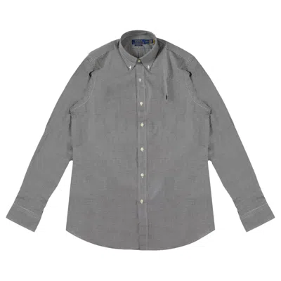 Pre-owned Polo Ralph Lauren Long-sleeve Stretch Poplin Shirt 'black/white' | Men's Size L