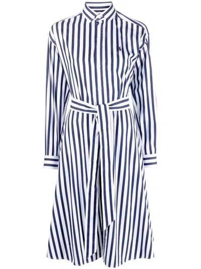 POLO RALPH LAUREN STRIPED MIDI SHIRT DRESS