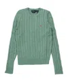 Polo Ralph Lauren Julianna Cotton Cable Sweater In Green