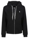 Polo Ralph Lauren Zip-up Hooded Sweatshirt With Kangaroo Pocket In Black
