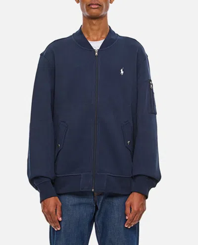 Polo Ralph Lauren Pony Embroidered Zipped Jacket In Navy