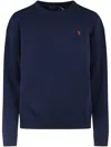 Polo Ralph Lauren Long-sleeve Sweatshirt With Classic Crew Neckline And Ribbed Details In Blue