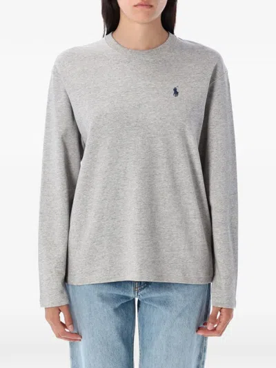 Polo Ralph Lauren Long-sleeve Jersey T-shirt In Gray